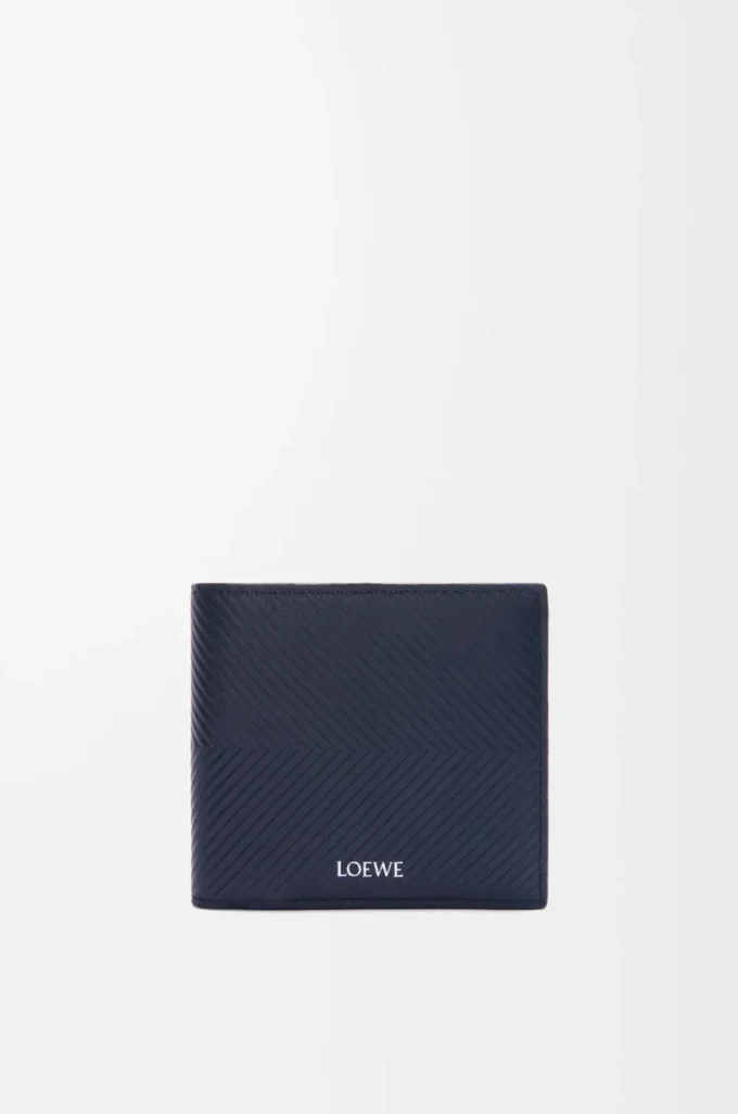Tvåfaldig myntplånbok i texturerat klassiskt kalvskinn, Deep Navy Tvåfaldig myntplånbok i texturerat klassiskt kalvskinn, Deep Navy