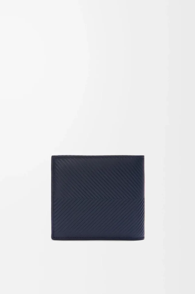 Tvåfaldig myntplånbok i texturerat klassiskt kalvskinn, Deep Navy Tvåfaldig myntplånbok i texturerat klassiskt kalvskinn, Deep Navy