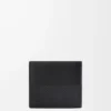 Tvåfaldig plånbok i texturerat klassiskt kalvskinn Black