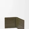 Tvåfaldig plånbok i texturerat klassiskt kalvskinn Dark Khaki