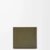 Tvåfaldig plånbok i texturerat klassiskt kalvskinn Dark Khaki
