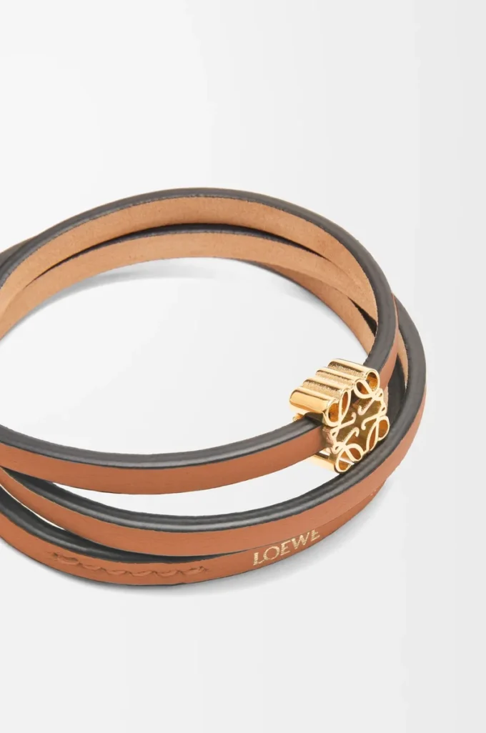 Twist-armband i kalvskinn Tan