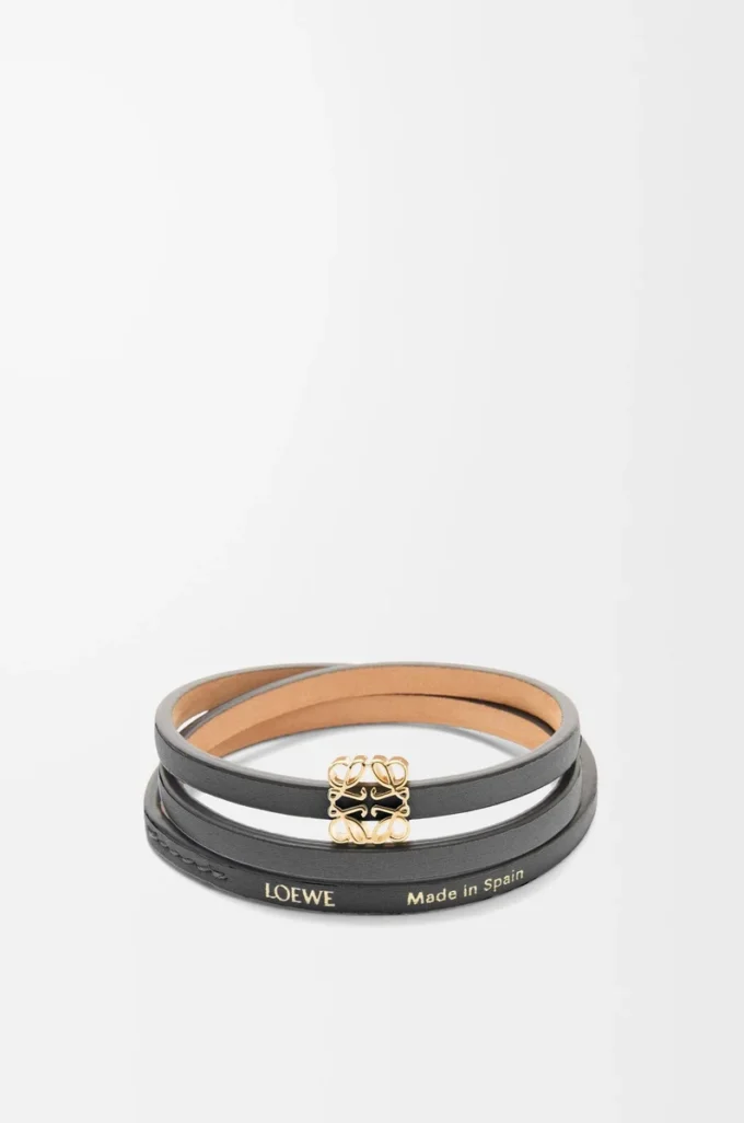 Twist armring i kalvskinn Black Twist armring i kalvskinn Black