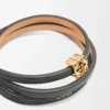 Twist armring i kalvskinn Black Twist armring i kalvskinn Black