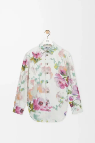 Över skjorta i denim Vit/Rosa