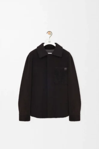 Över skjorta i shearling Mörkbrun/Mörkbrun