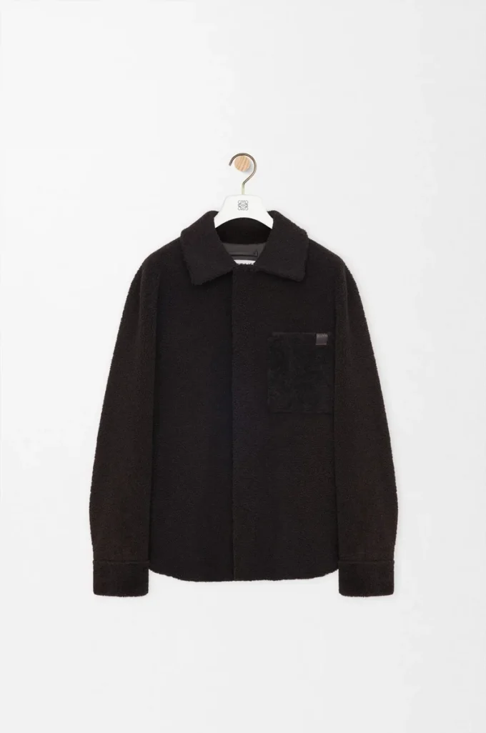 Över skjorta i shearling Mörkbrun/Mörkbrun