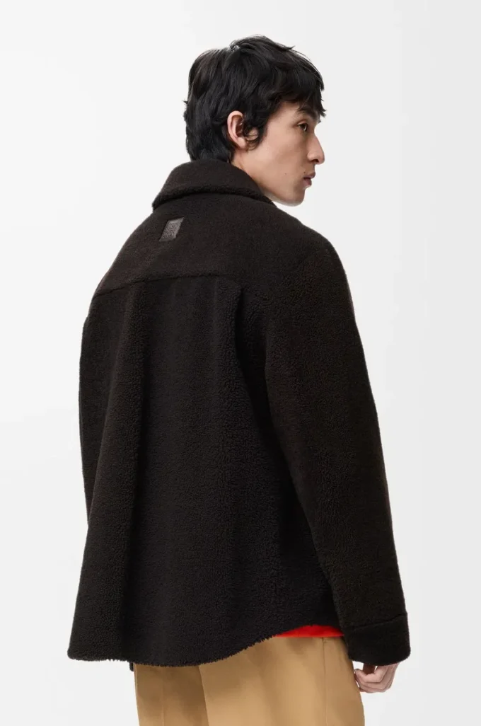 Över skjorta i shearling Mörkbrun/Mörkbrun
