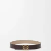 Vändbart Anagram-bälte i slätt kalvskinn Dark Chestnut/Clay Vändbart Anagram-bälte i slätt kalvskinn Dark Chestnut/Clay