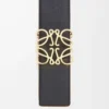 Vändbart Anagram-bälte i slätt kalvskinn Tan/Black/Gold