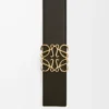 Vändbart Anagram-bälte i slätt kalvskinn Tan/Black/Gold