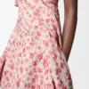 Vridd klänning i silkesblandad taft Vit/rosa Vridd klänning i silkesblandad taft Vit/rosa