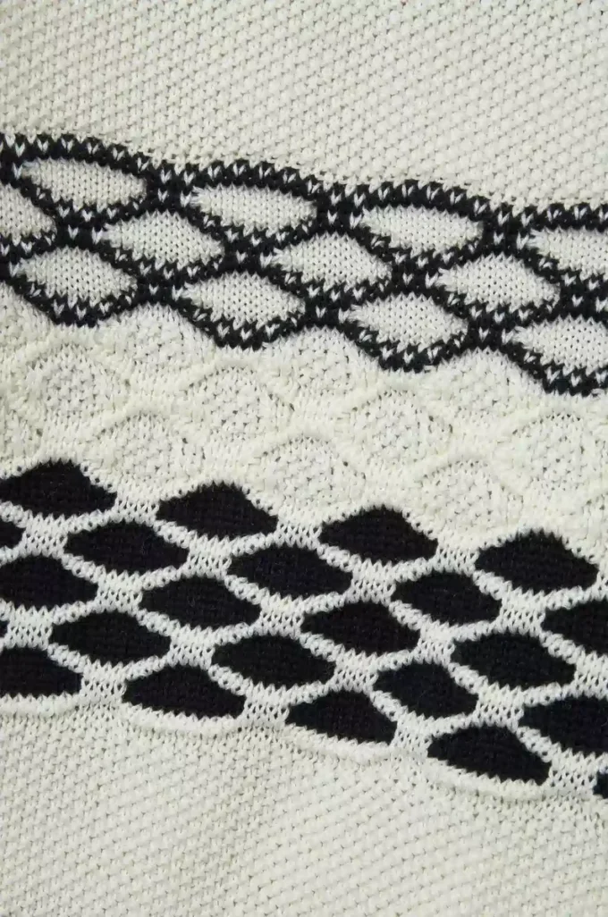 Väst i bomullsjacquard Svart/vit Väst i bomullsjacquard Svart/vit