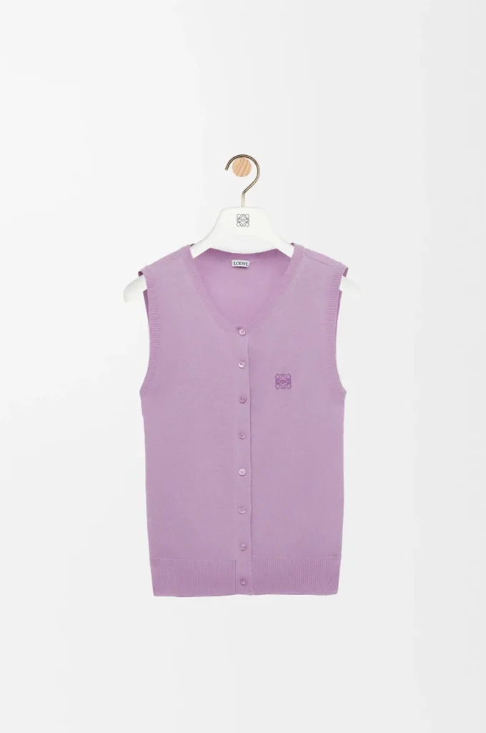 Väst i kashmir och silke Lilac Väst i kashmir och silke Lilac
