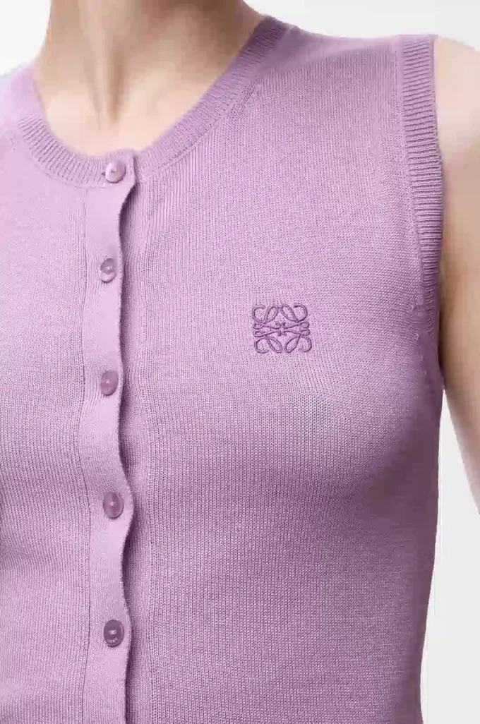 Väst i kashmir och silke Lilac Väst i kashmir och silke Lilac