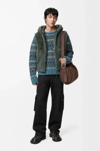 Väst i shearling Khaki Green