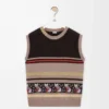 Väst i ull och kashmir Beige/Flerfärgad Väst i ull och kashmir Beige/Flerfärgad