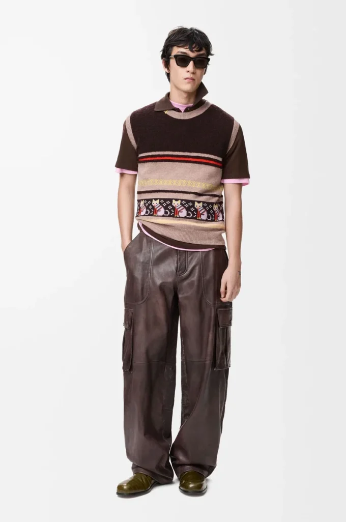Väst i ull och kashmir Beige/Flerfärgad Väst i ull och kashmir Beige/Flerfärgad