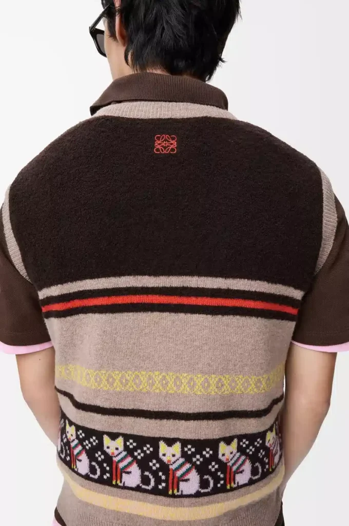 Väst i ull och kashmir Beige/Flerfärgad Väst i ull och kashmir Beige/Flerfärgad