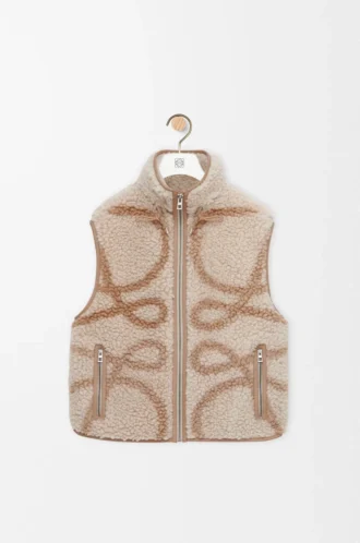 Väst i ullblandning Beige/Kakigrön