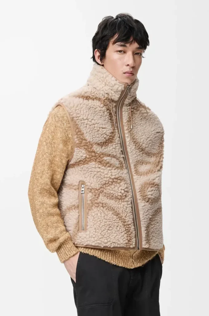 Väst i ullblandning Beige/Kakigrön Väst i ullblandning Beige/Kakigrön