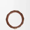 Vävd armring i mässing och klassiskt kalvskinn Tan
