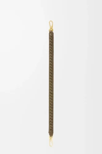 Vävd spiralrem i klassiskt kalvskinn, mörk khaki