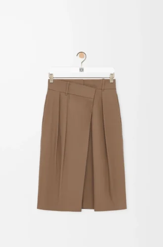 Wrap-kjol i bomull Beige