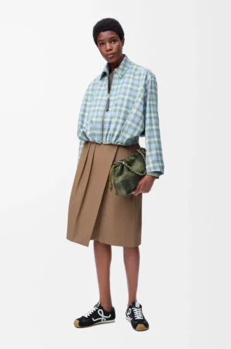 Wrap-kjol i bomull Beige