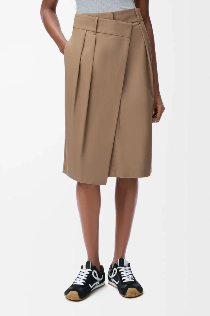 Wrap-kjol i bomull Beige Wrap-kjol i bomull Beige