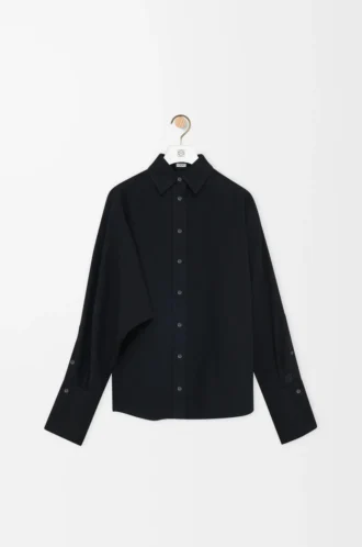 Wrap-skjorta i denim Svart