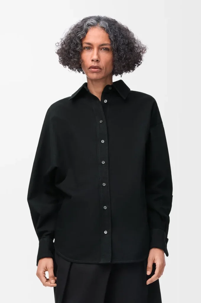 Wrap-skjorta i denim Svart Wrap-skjorta i denim Svart