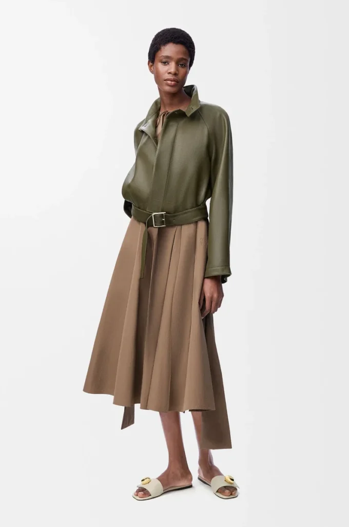 Wrapklänning i bomull Beige Wrapklänning i bomull Beige