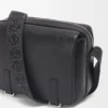 XS Military messenger-väska i mjukt, slätt kalvskinn och jacquard Svart XS Military messenger-väska i mjukt, slätt kalvskinn och jacquard Svart