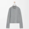 Zip-up jacka i ull Ljusgrå Zip-up jacka i ull Ljusgrå