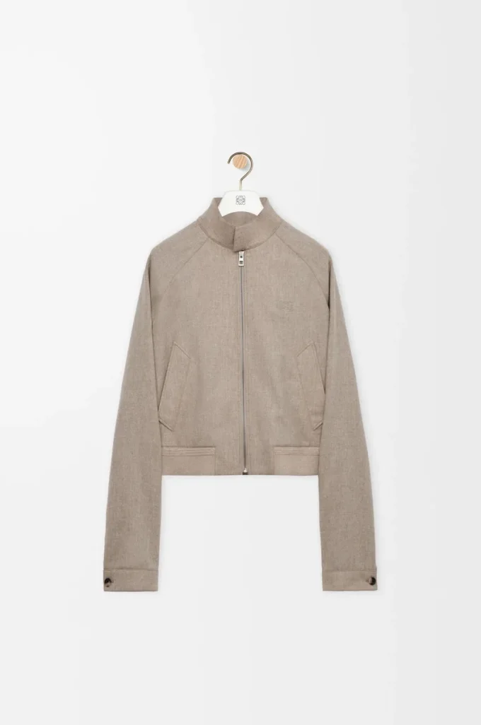 Zip-up jacka i ull och kashmir Beige Melange Zip-up jacka i ull och kashmir Beige Melange