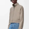 Zip-up jacka i ull och kashmir Beige Melange Zip-up jacka i ull och kashmir Beige Melange