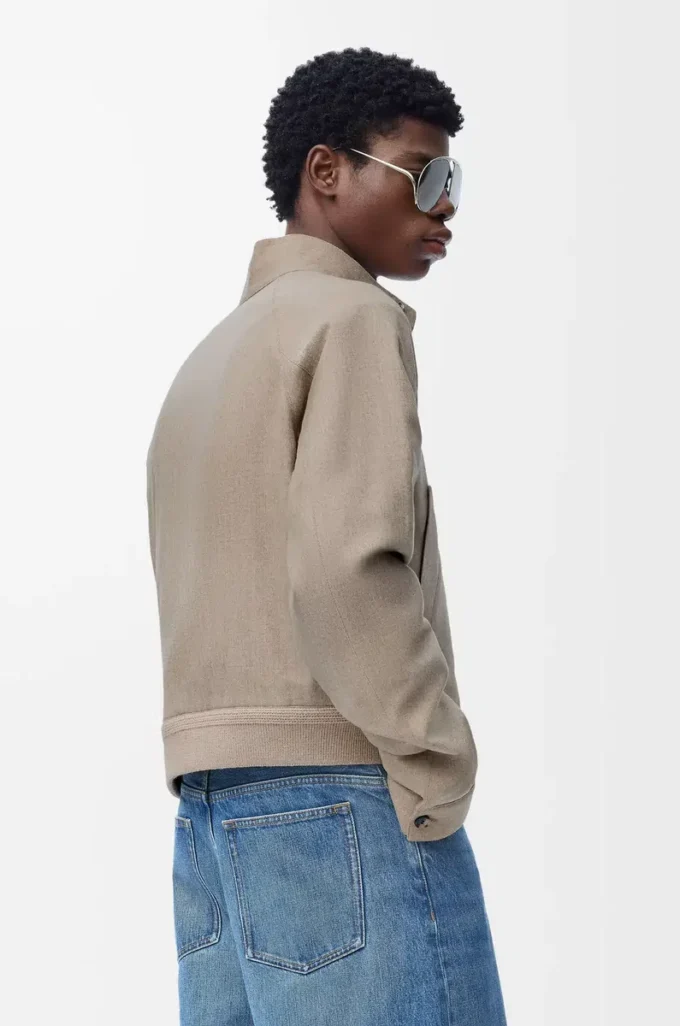 Zip-up jacka i ull och kashmir Beige Melange Zip-up jacka i ull och kashmir Beige Melange